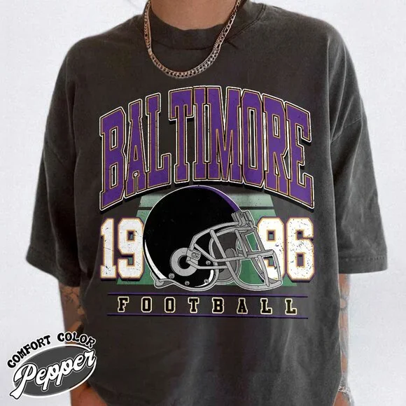 Baltimore Football Classic Feel Comfort Colors T-Shirt 159 - Picture 1 of 5